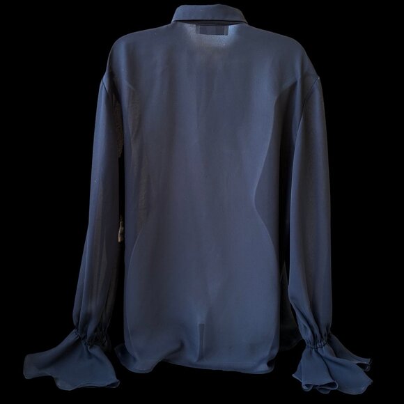 Wheaton & Katz Ltd LIMITED EDITION Long Sleeve Blouse Button Up SHEER Large New - Picture 7 of 12